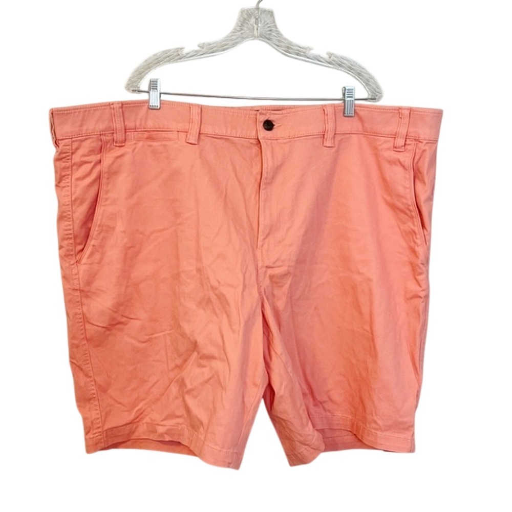The Foundry Big & Tall Mens 52 Flex Flat Front Shorts Coral Peach Stretch New